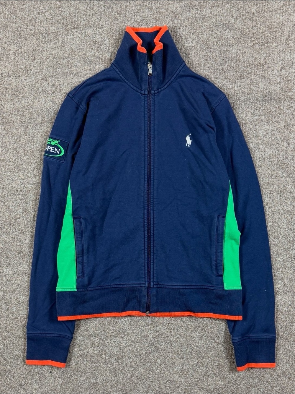 Vintage Ralph Lauren US Open Tennis Zip Up Sweatshirt Womens Large High Neck Y2K